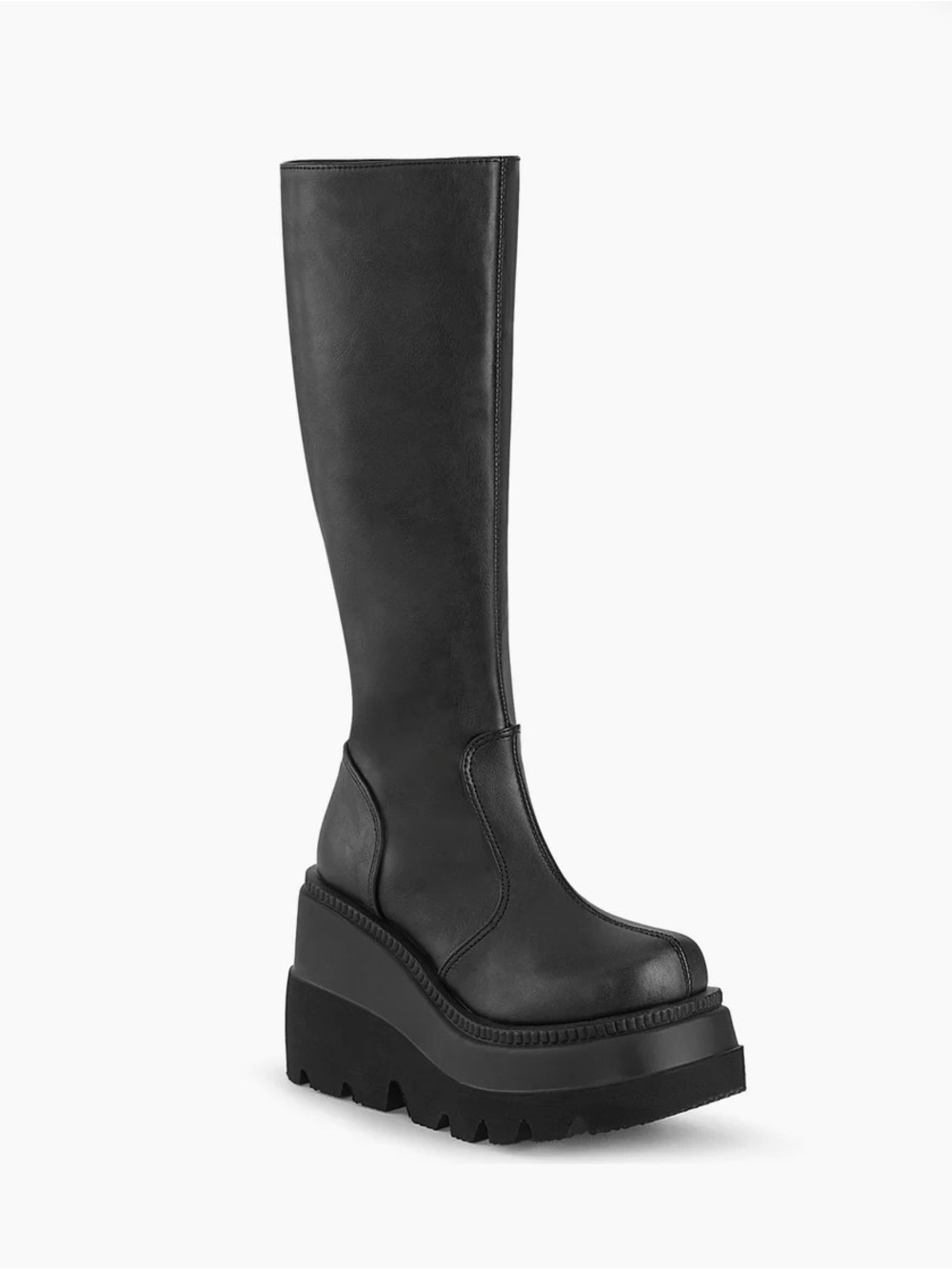 DEMONIA THE SHAKER Platform Boots Size 7 Black Vegan Leather